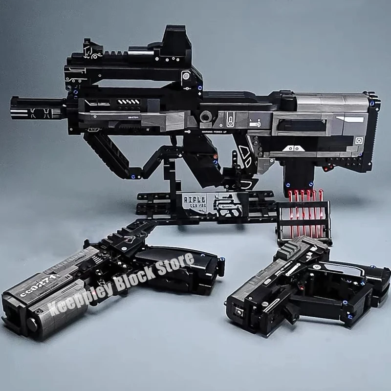 

City Wandering Earth Assault Rifle Flare gun Shooting Game Gun Model Building Blocks DIY Weapon Pistol Bricks Toys For Kid