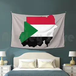 Sudan Map With Sudanese Flag Customized Tapestry Sudan Sudanese Africa African Country