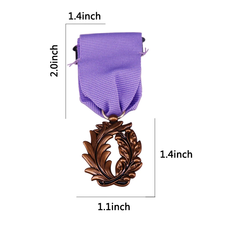 France Palm Leaf Purple Knight Medal Highest Honor Medal For Cultural Education Brooch Pin view 2