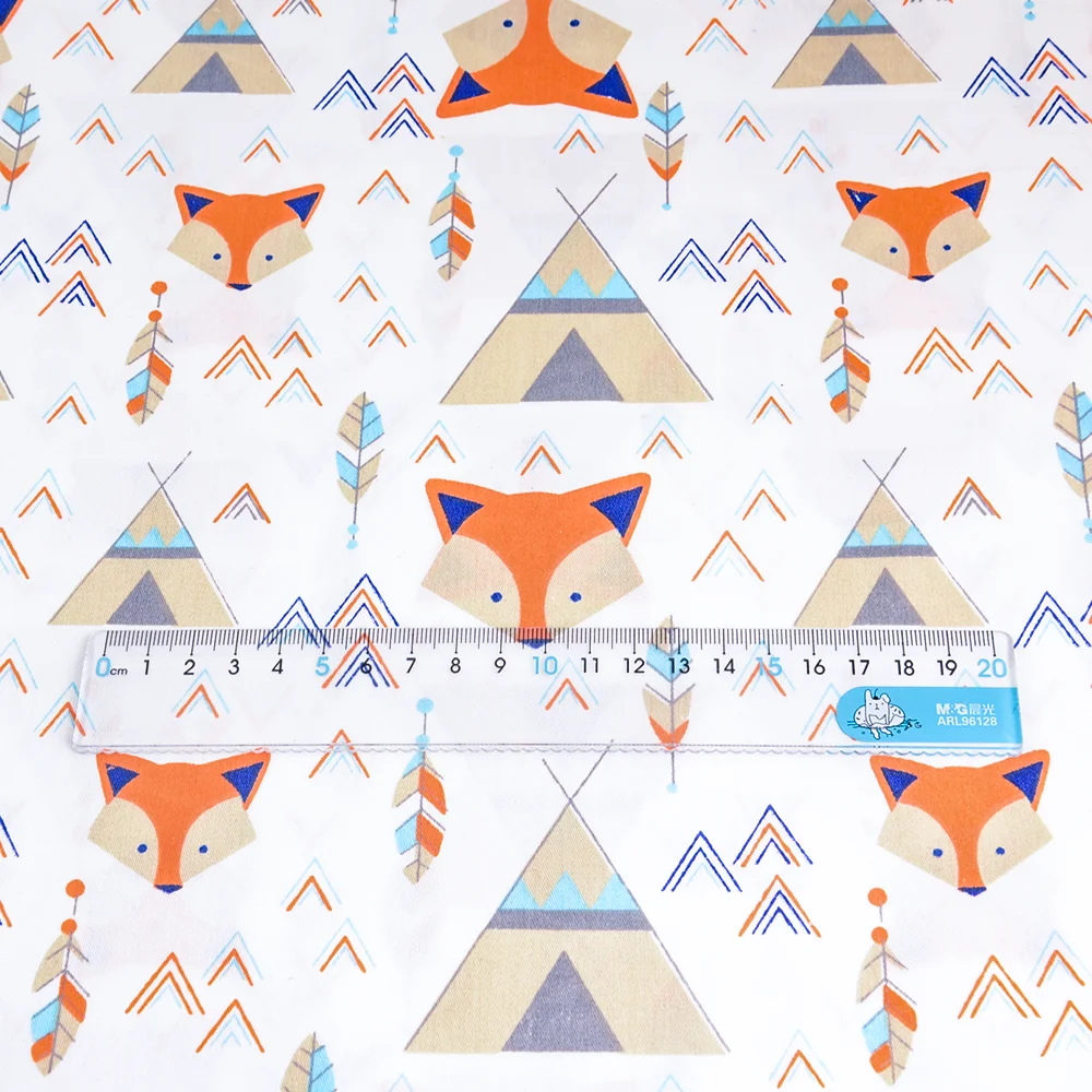 Teramila Cotton Fabric Fox Cartoon Design Tecido Tela Bedding DIY Patchwork Quilting Baby Cloth Sewing Home Textile Scrapbooking