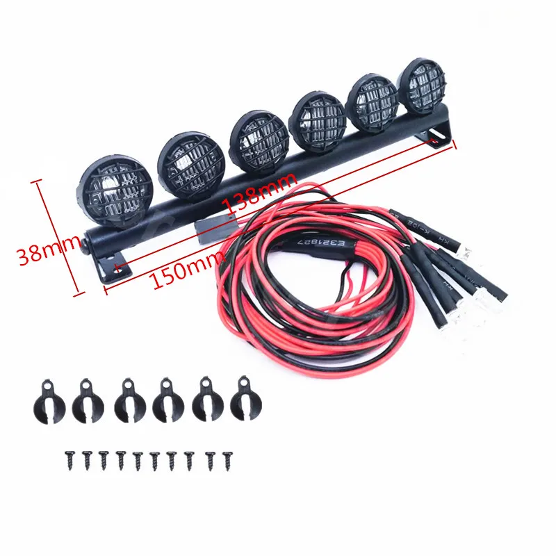 5Pieces RC Cars 6 LED Multi Function Ultra LED Light Bar Lamp 5 Modes Aluminum 1/10 1/8 Rock Crawler Axial Tamiya D90 SXC10