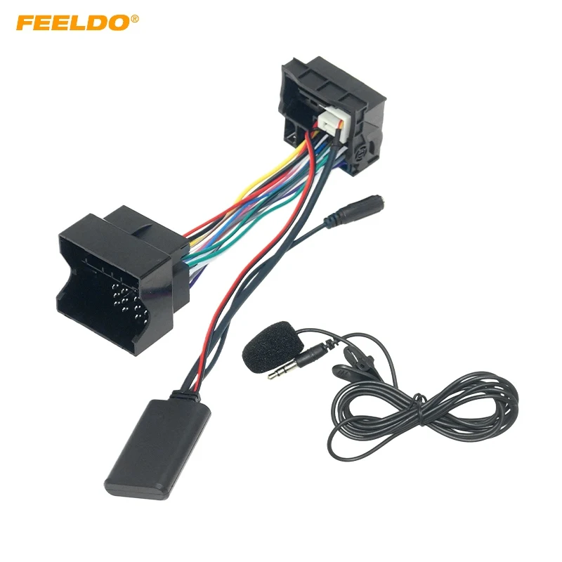 FEELDO Car Bluetooth Module AUX-in Audio MP3 Music Adapter 16Pin Stereo Wire Harness For Volkswagen Passat Touareg Skoda