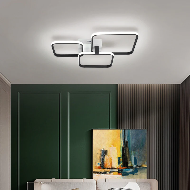 Lampadari a Led moderni soffitto per soggiorno camera da letto sala studio AC90-260V illuminazione interna lampada lampadario a Led in bianco e nero