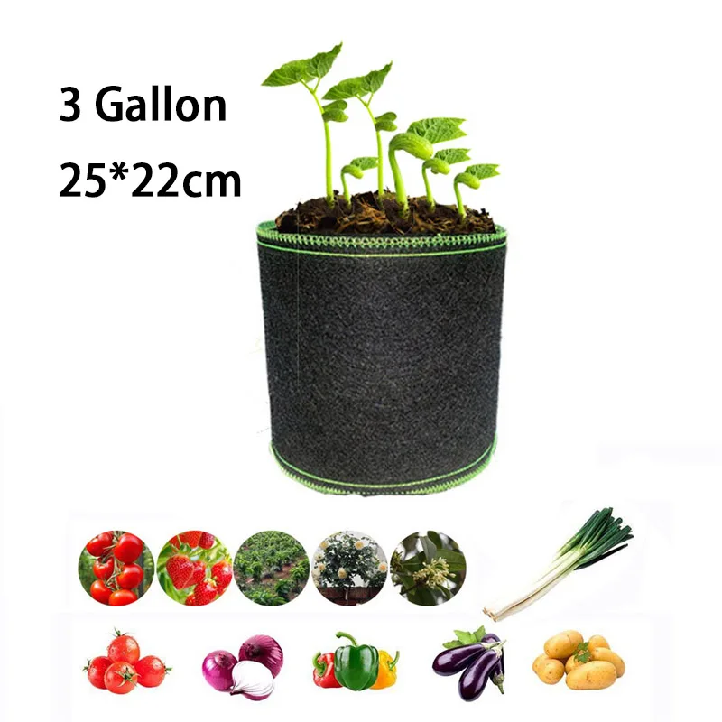 

3 Gallon Plant Grow Bags Tree Pots Flower Pots Fabric Planting Garden Tools Jardin Growing Bag Fruit Vegetables Planter Bags a