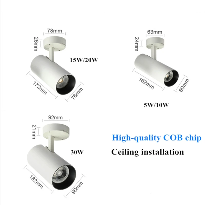 Surface Mounted COB LED Downlights Foldable 360° Rotatable LED Ceiling Spot lights 5W10W 15W20W30W LED Lamps Background Lighting