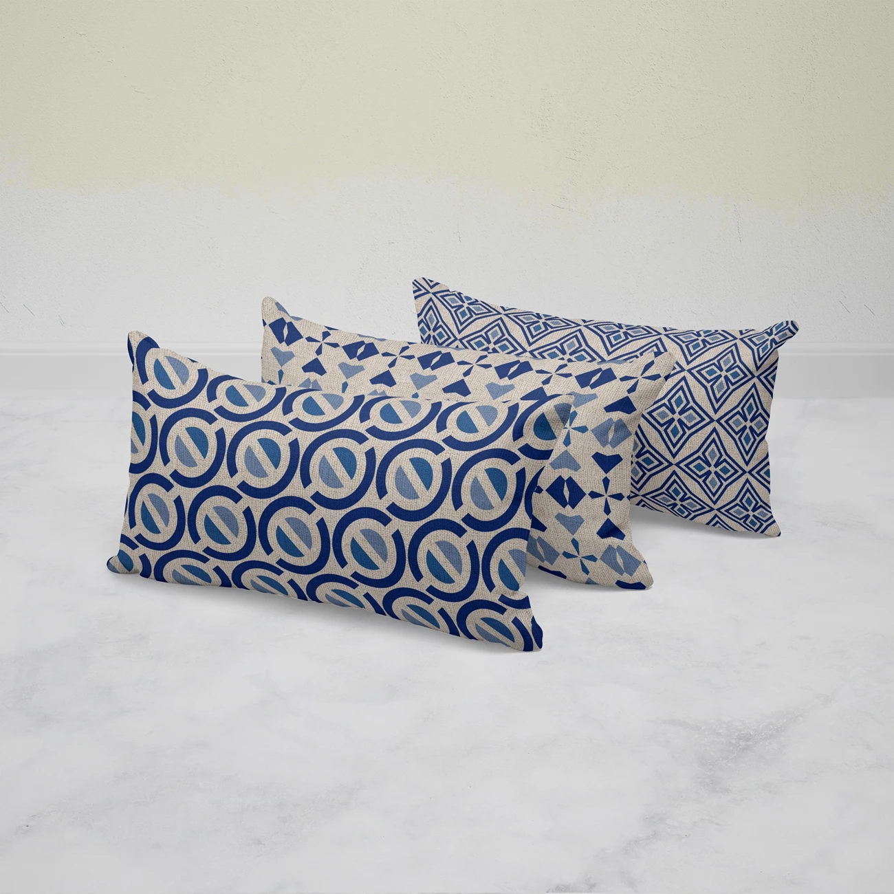 Geometry Cushion Cover 30x50 linenPillowcase Decorative Sofa Cushions Pillowcover Home Decor  Blue Pillow Cases