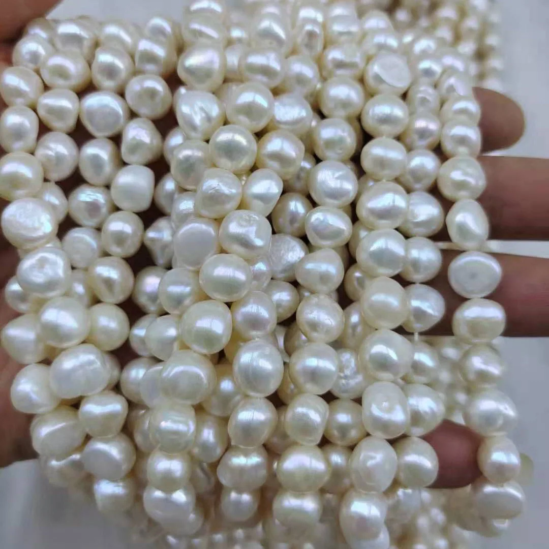 

37 cm stone baroque pearl beads,9.3-10.3 mm 100% nature freshwater loose pearl with baroque shape-high luster-AA grade