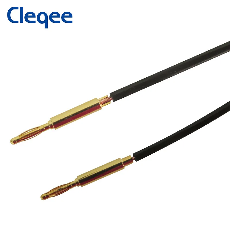 Cleqee-conector de enchufe Banana P3011, 10 piezas, 2mm, adaptador chapado en oro, tipo de soldadura para cables de prueba electrónicos