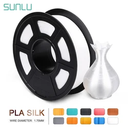SUNLU-filamento de seda para impresoras 3D FDM, No tóxico, ecológico, Biodegradable, inodoro, textura sin burbujas, 1,75 MM, 1KG
