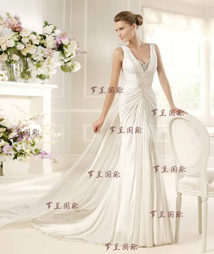 Drop Shipping Jurken ราคาถูกชุดเจ้าสาว 2025 ใหม่แฟชั่น casamento สีขาวยาวชีฟอง vestidos PLUS ขนาดชุดแต่งงานที่กําหนดเอง