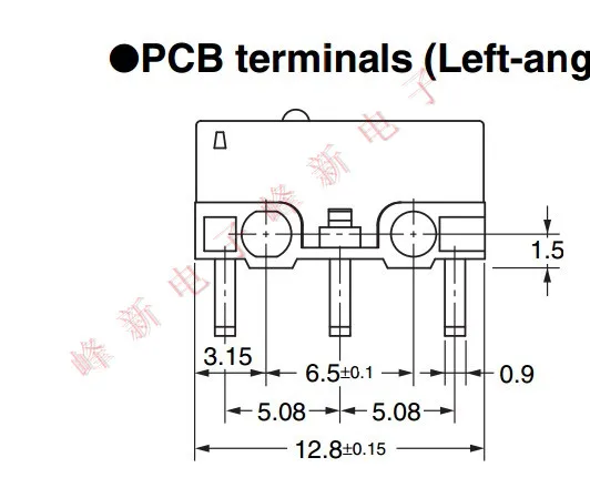 5pcs DM-03 Taiwan 3-pin switch bent foot micro switch miniature handle limit travel switch side key switch