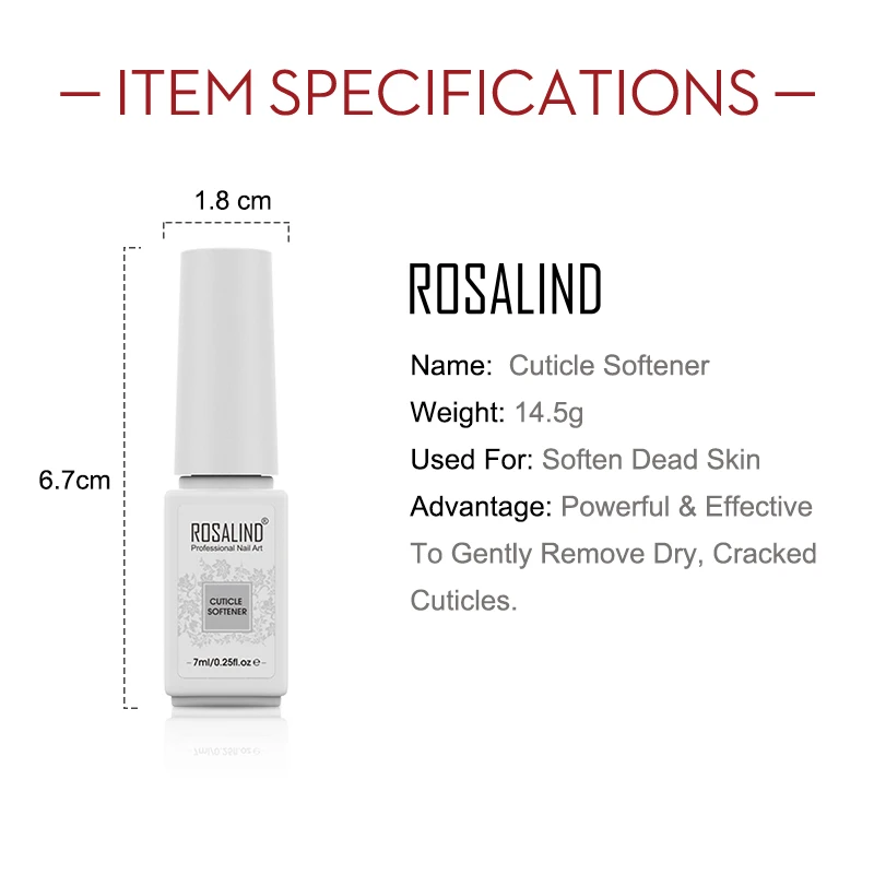 ROSALIND Cuticle Softener Oil Nail Repair Rose Flavor Manicure Dead Skin Nourish Skin Care Nutrition Nail Polish 7ML New