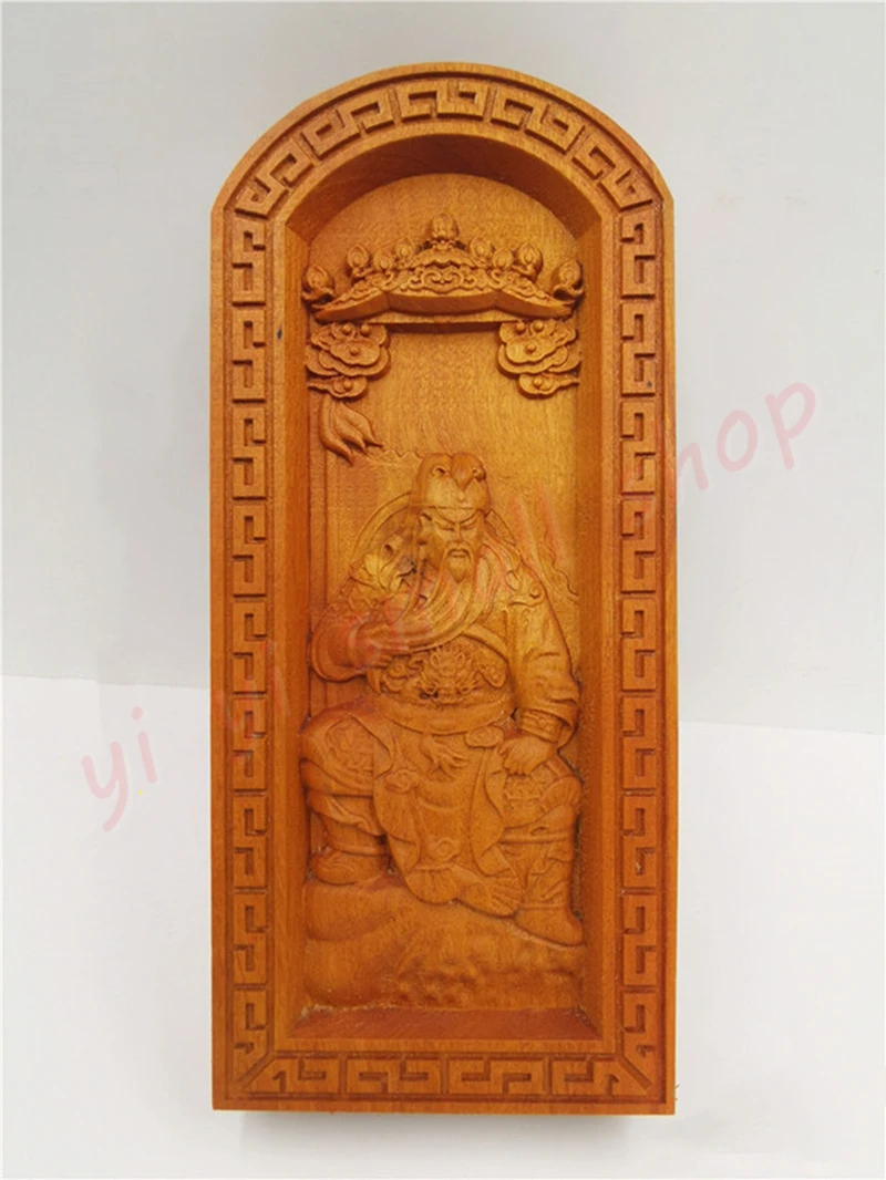 

Guansheng Emperor token, lightning strike, jujube wood relief, Wu God of Wealth, statue of god, crafts