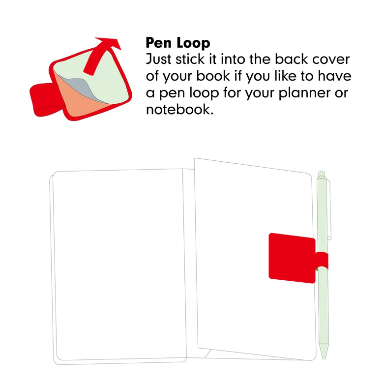 10 Pack Self-Adhesive PU Leather Pen Clip Pencil Elastic Loop Holder For Notebooks Journals Planners