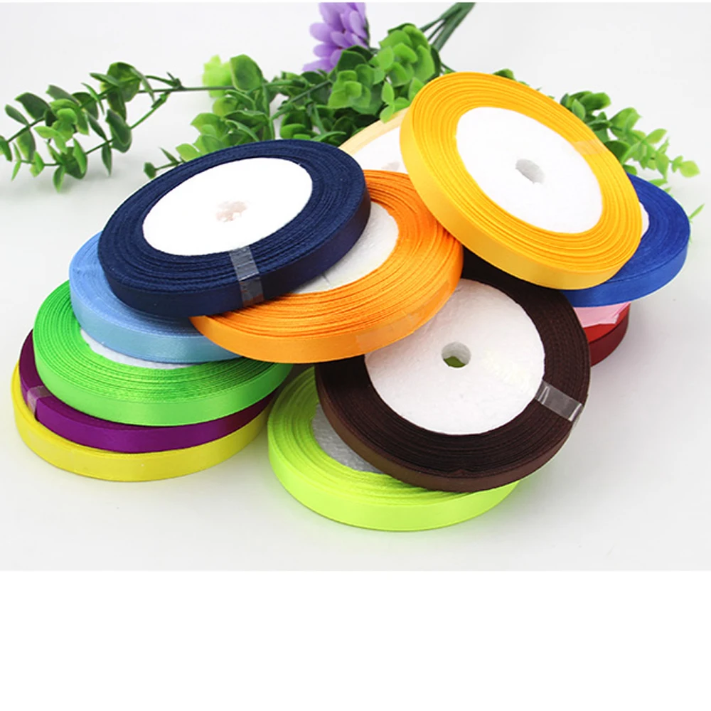 35Color 7 sizes Silk Satin ribbon Wedding Party Decoration Gift Wrapping packing DIY Riband bowknot customize logo