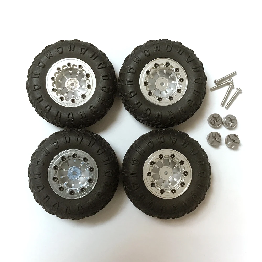 ZERO-Z Kyosho MINI-Z 4X 4 koła aluminiowe z oponami srebrny dla MINIZ 4X4 Jimny/JEEP Wrangler Rubicon/(4 sztuk/5 sztuk) # Z-403S-4