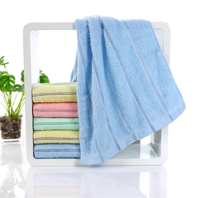 2pcs Wholesale 100% cotton towel jacquard solid color promotion wholesale home bathroom face cleaning towel promote sales 33*70