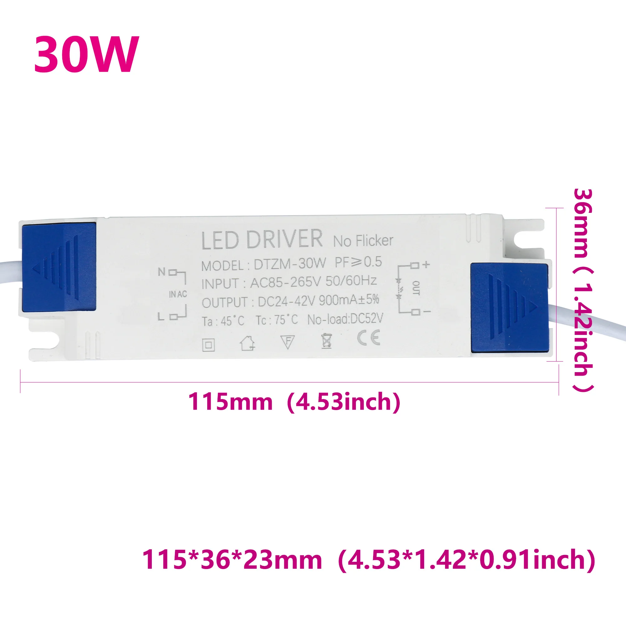 Super Power LED driver 20W 30W 40W AC85-265V Transformer DC24V-42V led power supply chandelier transformerled module diode bulbs