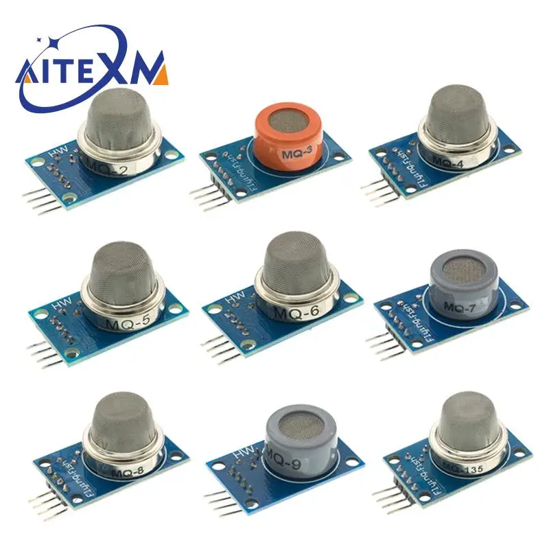 Gas Detection Sensor Module MQ-2 MQ-3 MQ-4 MQ-5 MQ-6 MQ-7 MQ-8 MQ-9 MQ-135 Sensor Module Gas Sensor Starter Kit