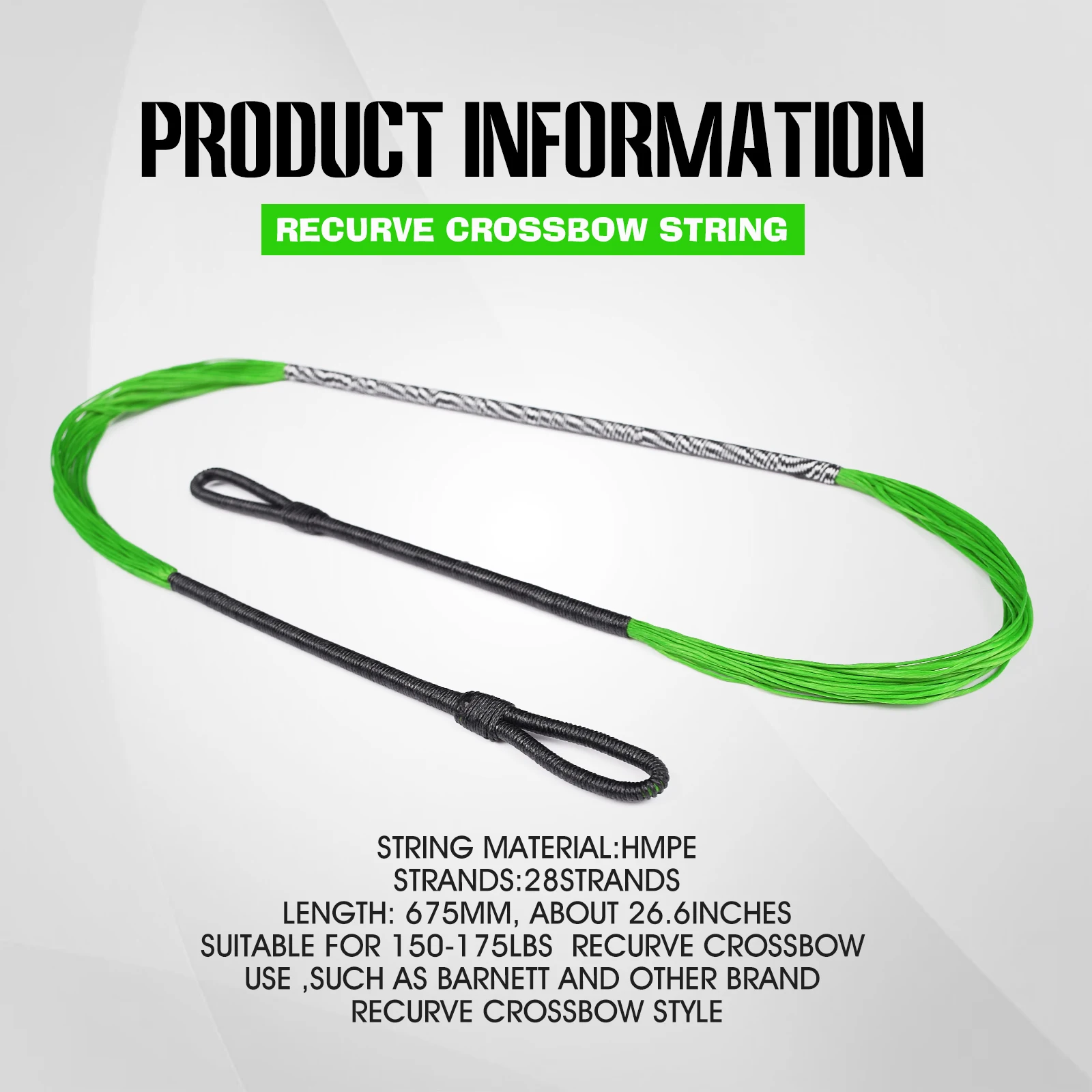 

1pcs 67.5CM 28 Strand Archery Crossbow String For Outdoor Sports Shooting Hunting Crossbow Bow Red and Green