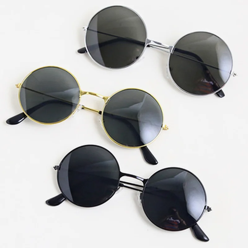 

Women Popular Fishing Leisure Round Metal Retro Vintage Sunglasses Men Women Fashion Good Quality Photography Sunglasses UV400