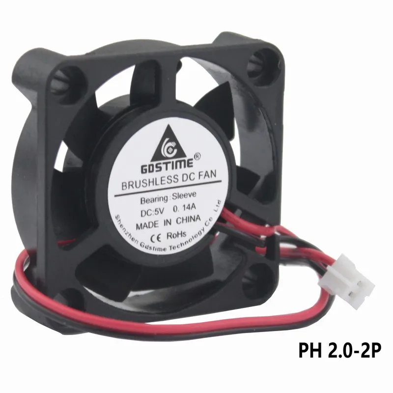 Gdstime-DC 5V 2 핀 방열판 쿨러, 40x40x10mm 4010, 2 개입