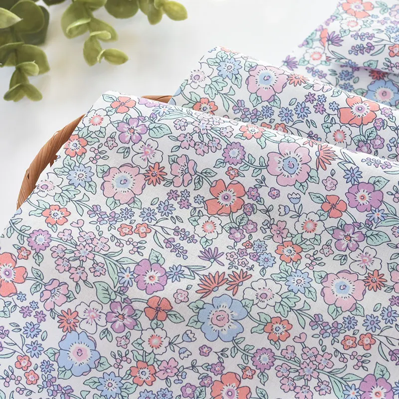 142x50cm Cotton High-Count Floral Sewing Fabric, Making Clothes Dresses Children\'s Clothing Summer Dress Shirt Handmade Cloth