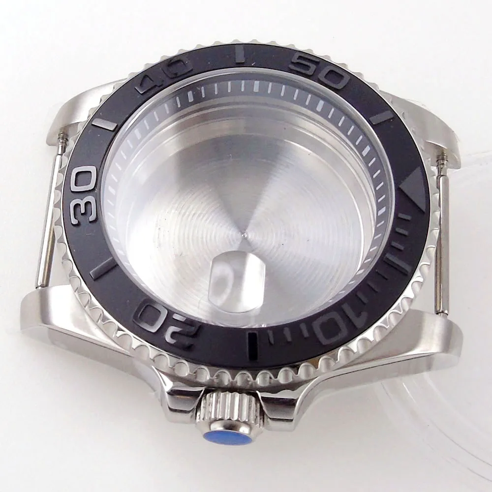 40mm 316L Sapphire Crystal Watch Case Accessories for NH35 NH36 NH34 NH38 ETA 2824 PT5000 ST2130 10BAR White Black Chapter Ring