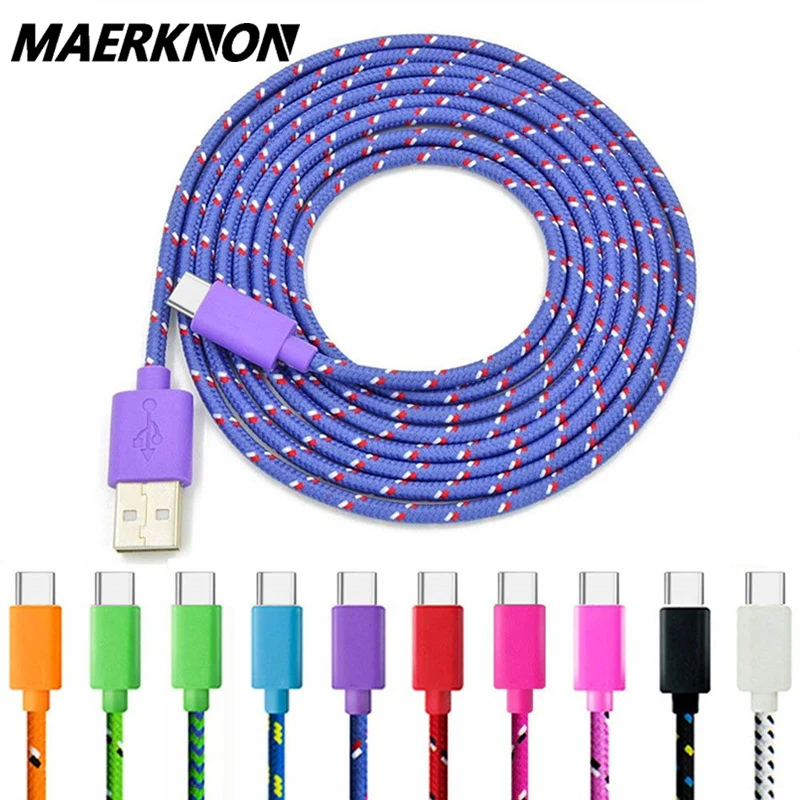

Цветной USB-кабель acgicea с разъемом Type-C из нейлона, длина 1-3м