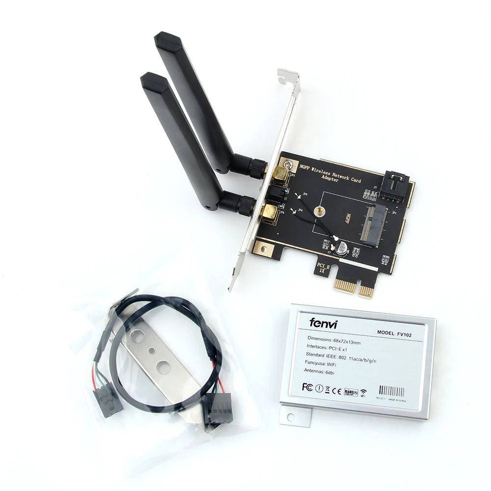 Kit Wifi PCIe x1 AC9260 9260NGW 1730Mbps pour carte Intel Wifi NGFF M.2 Bluetooth 5.0 MU-MIMO 1/802 ac/ax