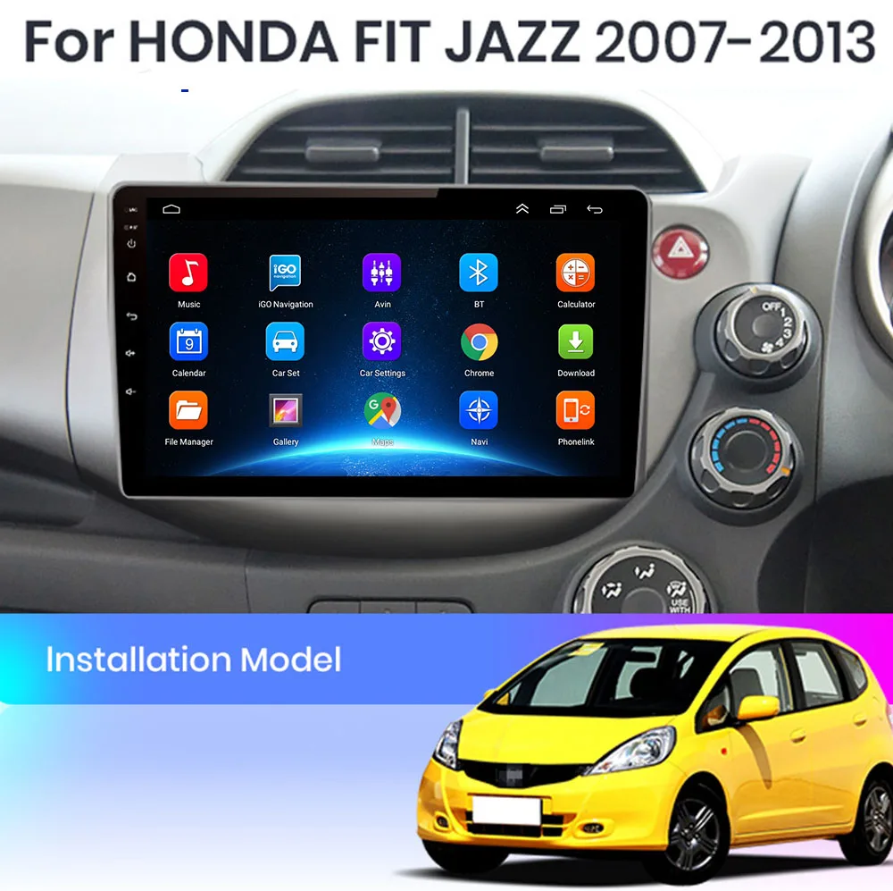 2DIN Android 10.0 4G Carplay DSP Car Radio For HONDA FIT JAZZ 2007-2013 Car Multimedia Video Player Navigation GPS NO 2Din DVD