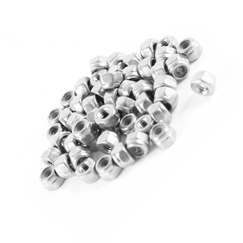 50 pcs 304hc Stainless Steel Hardware Hex Locknut M2 A2-70