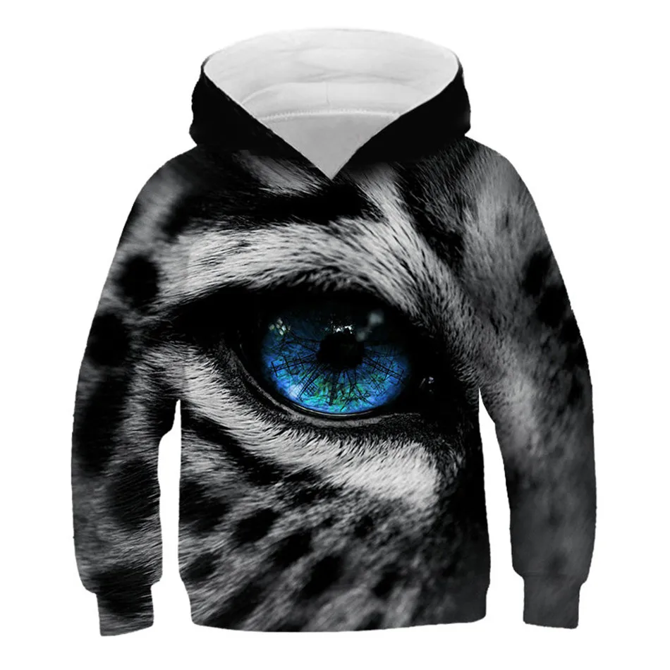 Boys Girls Harajuku Animal 3D Hoodies Children Lovely Tiger Cat Lion Galaxy Wolf Print Pullover Kids Hoody Sweatshirts Tops