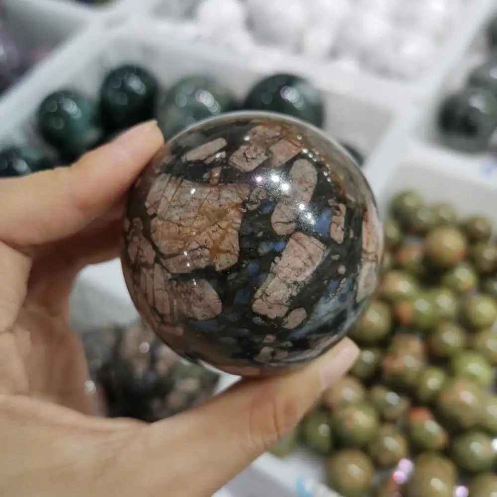 5-7cm Natural Glaucophane Crystal ball que sera stone Sphere for home decoration