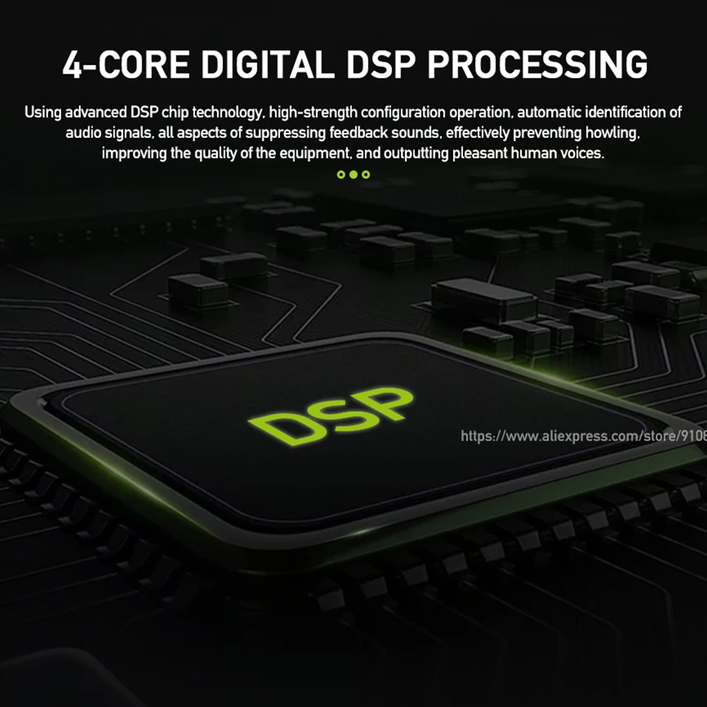 Suppresseur de feedback professionnel, 4 en 4 sorties, performance sur scène, conférence, anti-hurlement automatique, microphone KTV, manette de vitesse morte