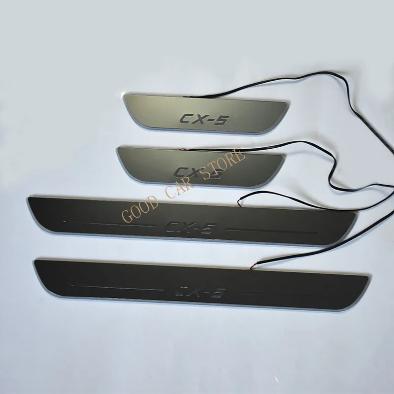 car styling LED Door Sills scuff For Mazda CX-5 CX5 2017 2018-2022 Acrylic Flow flash blink Welcome pedal Scuff Plate