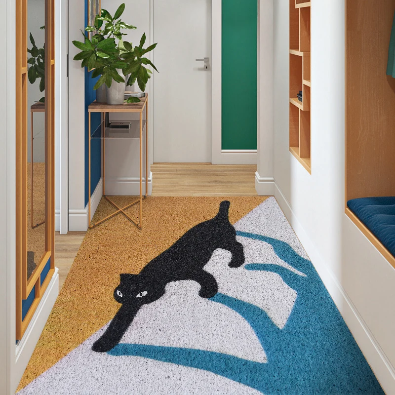 Abstract Cartoon Home Kitchen Mat Bath Mat Hallway Door Mats Non-slip PVC Entrance Door Mat Carpet Can Be Cut Custom Mats Carpet