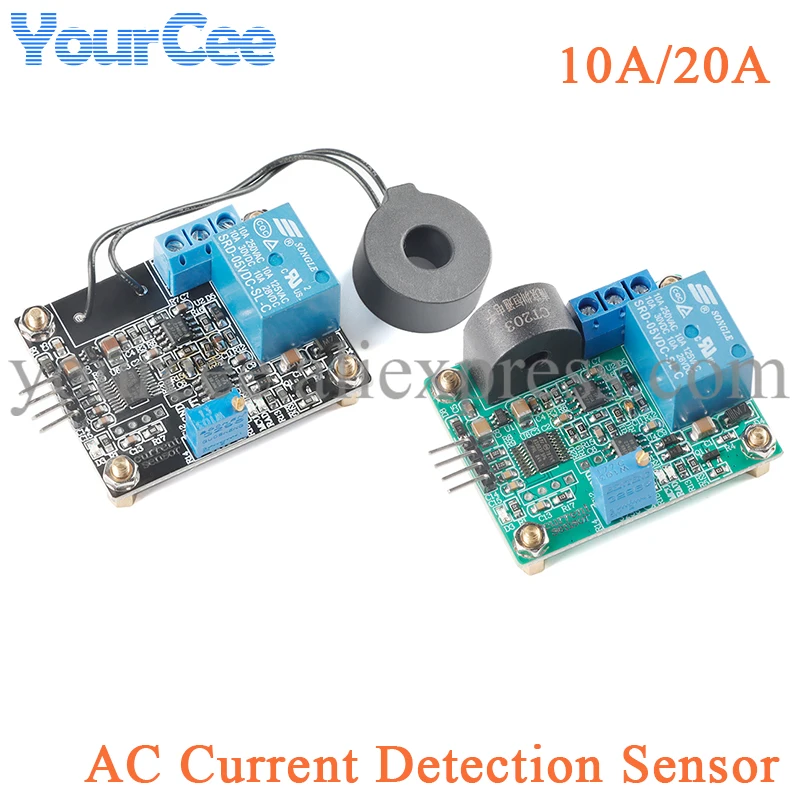 AC Current Detection Sensor Module 10A 20A Transformer Current Protection Control Relay Board Module