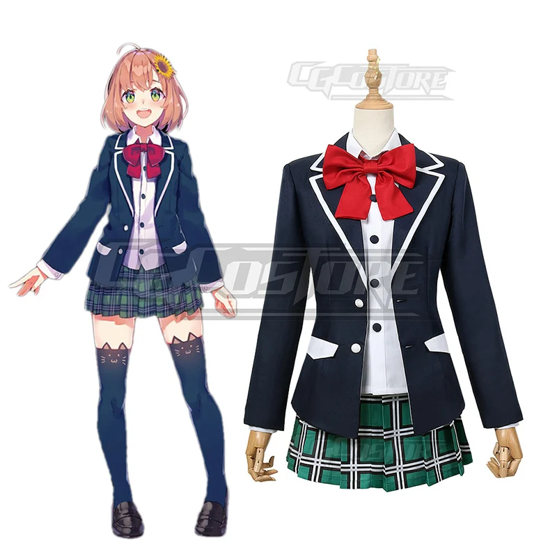 

Anime Ichikara VTuber Inc YouTuber Honma Himawari Cosplay Costume School Uniform Dresses Christmas Halloween Free shipping CG706