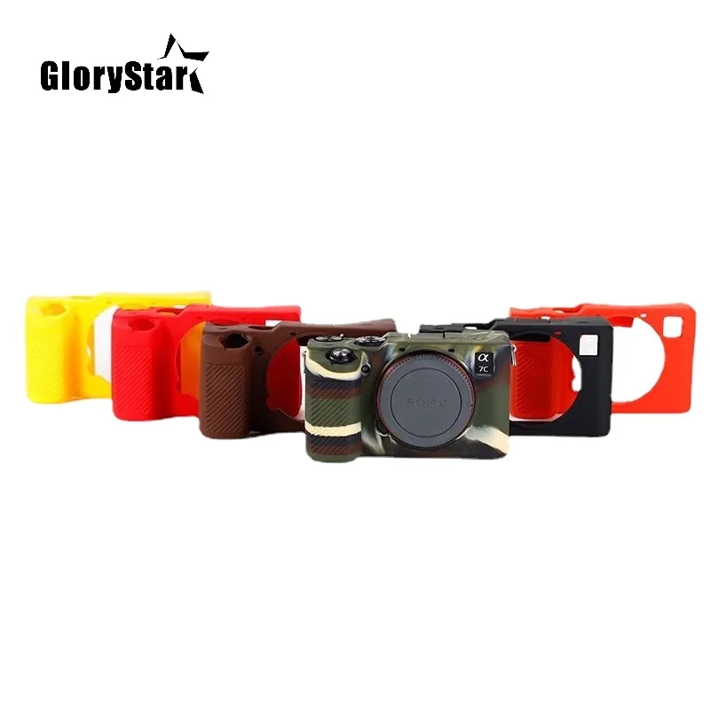 Đầu Họa Tiết Thiết Kế Cao Su Silicone Thân Bao Da Bảo Vệ Khung Da Cho Sony A7C Alpha 7C ILCE-7C Camera Mềm Mại
