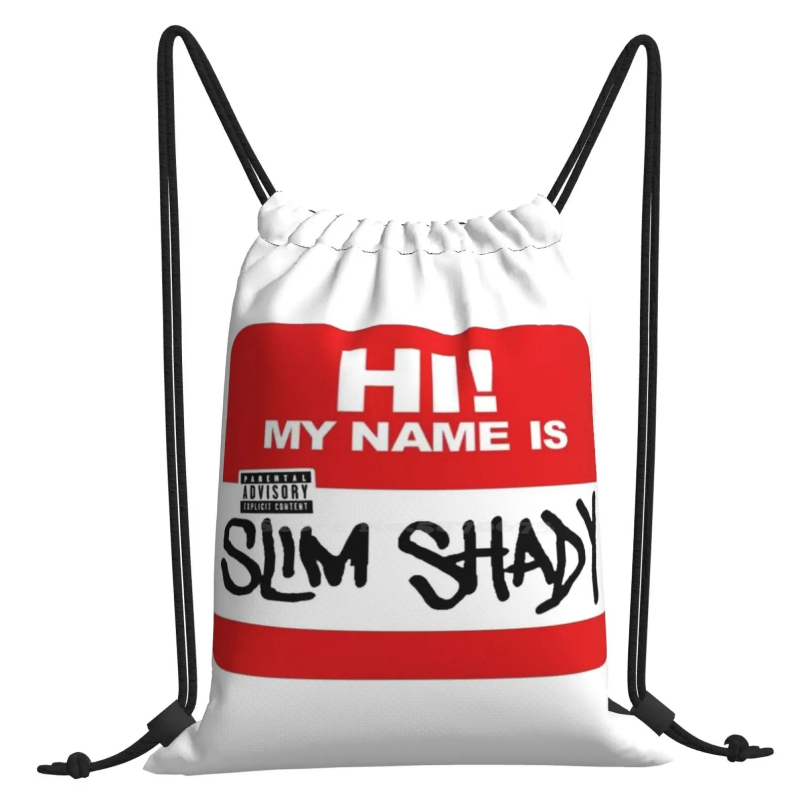 Hello My Name Is Backpacks For School Teenagers Girls Travel Gym Drawstring Bags Slim Shady Eminem Rapper Rap God American