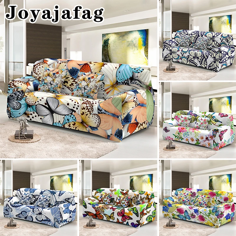 Psychedelic Butterfly Sofa Cover For Living Room Elastic All-Inclusive Combination Couch Covers 1/2/3/4 Seater 4 Sizes Available