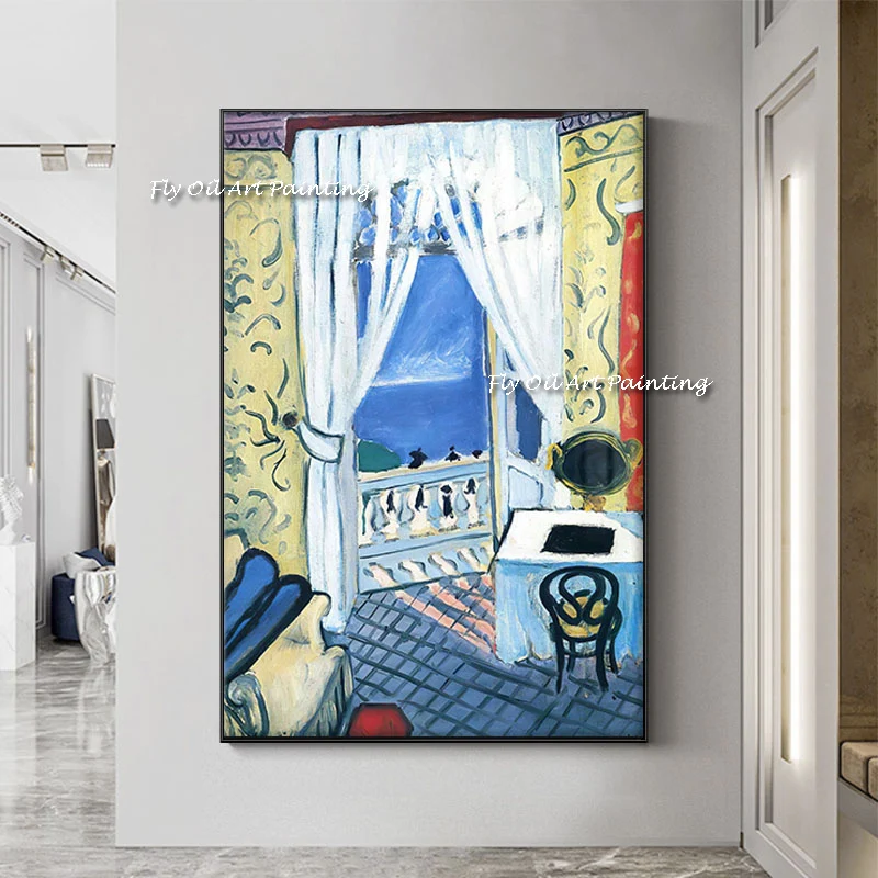 

Handmade David Hockney on Canvas Room Oil Painting Frameless Wall Art Color New Representation Decorative Picture Home Decor