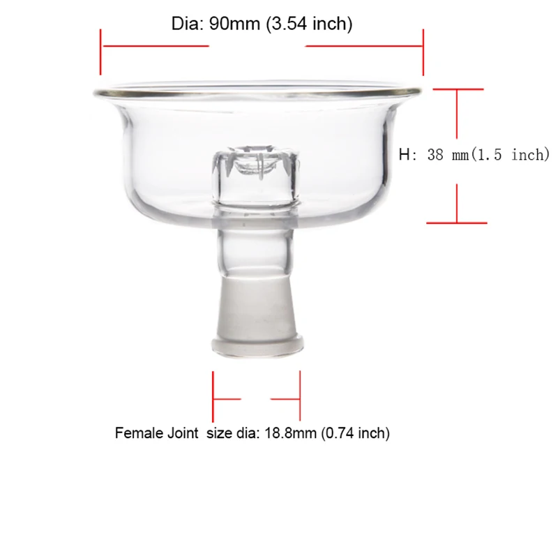 Top Dia 90MM Shisha Head Pretty Glass Hookah Tobacco Chicha Accessories Narguile Filter Bowl Premium Deep Pot