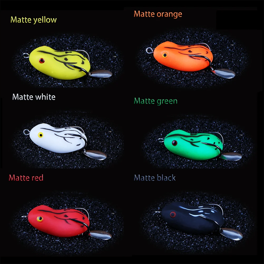 

6pcs 50mm 9g Ray Frog Jig Bionic Artificial Soft Fate Fish Bait Fishing Lure Floating Tools Goods Set for Black Hook Accessories