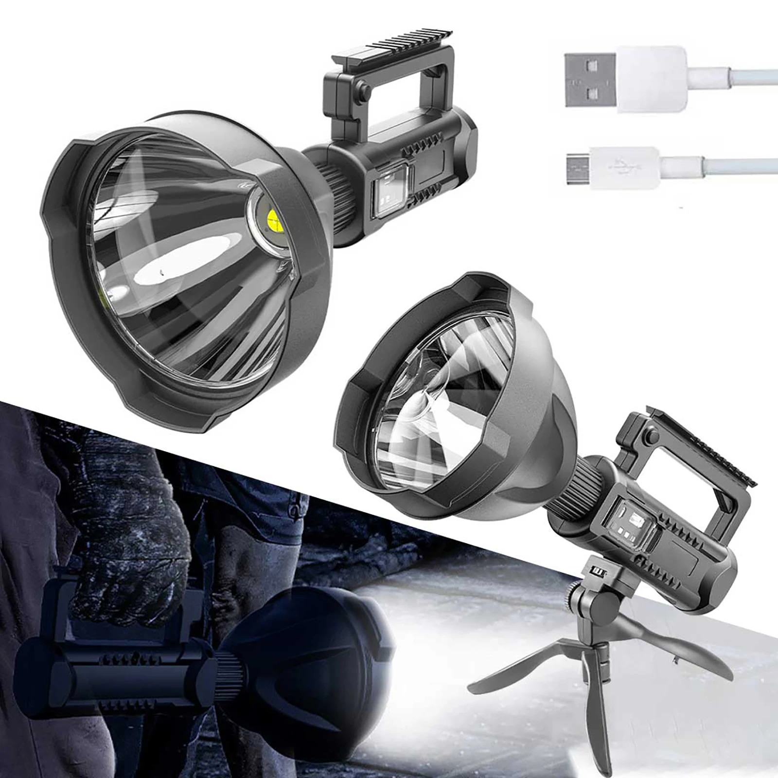 XHP50/XHP90 Mạnh Đèn Pin LED Siêu Sáng Di Động Đèn Chống Nước Đèn Pha Tìm Kiếm USB Đèn Pin 8000 Lumen Dropshipping