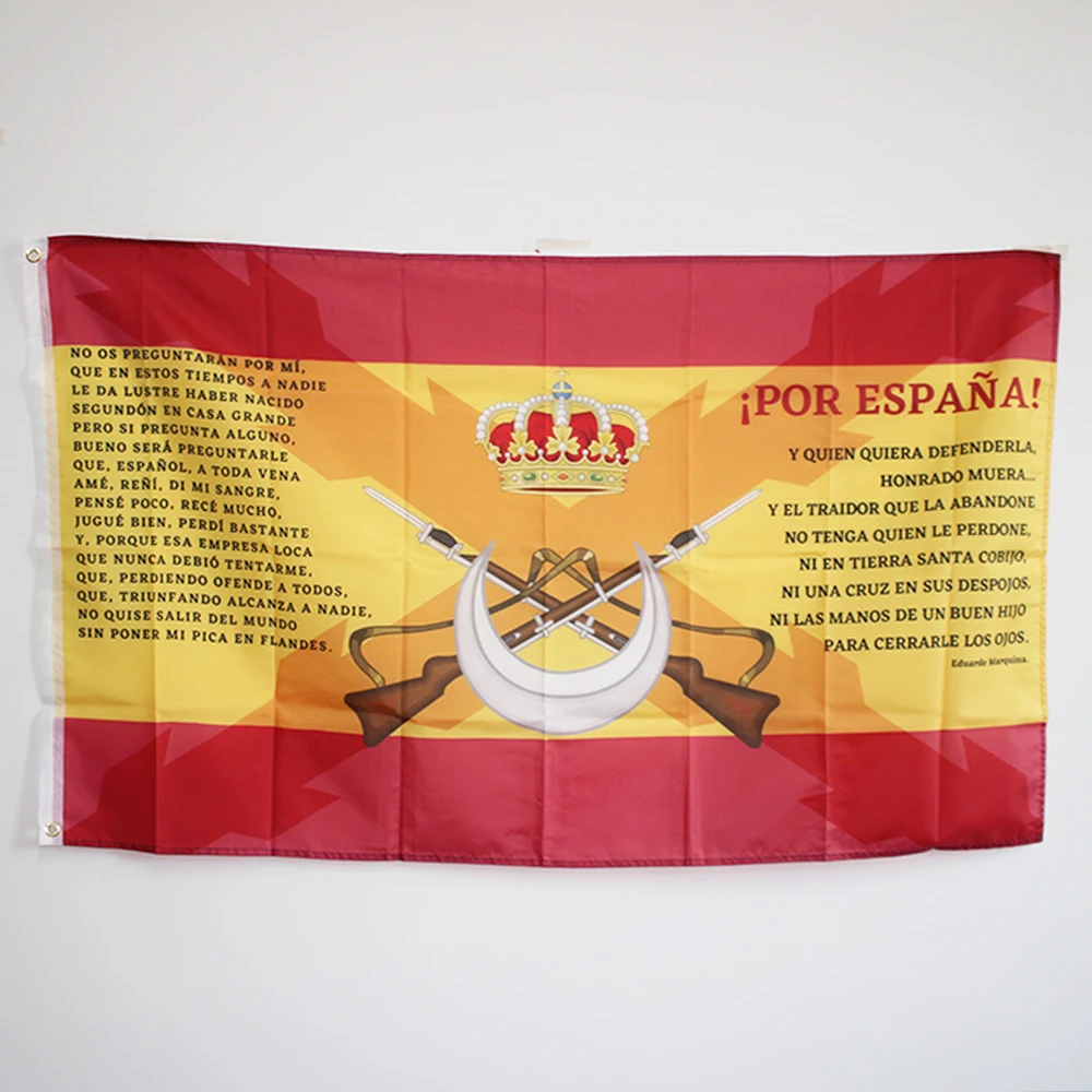 Spain Flag with the Cross of Burgundy regular foreign legion spain armed forces army melilla  100D Polyester 3x5FT90x150cmBanner