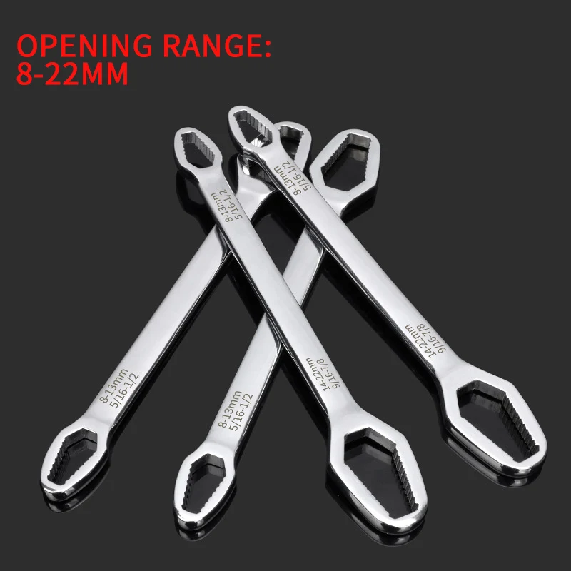 Chiave universale Torx chiave per occhiali regolabile chiave a cricchetto da 8-22mm per strumenti di riparazione per auto da moto da bicicletta