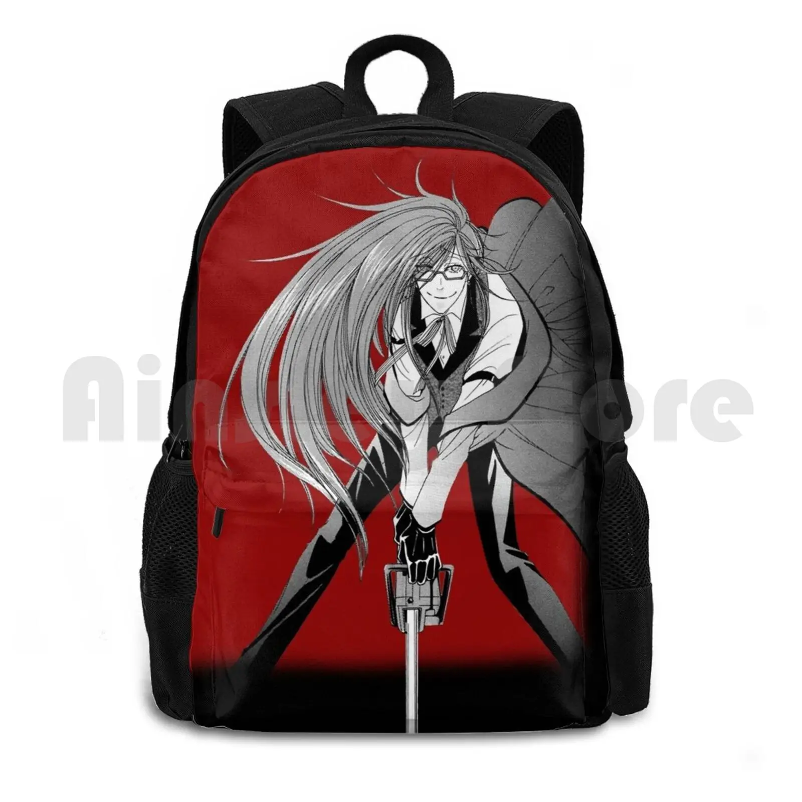 Manga Grell Sutcliff On Red Outdoor Hiking Backpack Riding Climbing Sports Bag Black Butler Black Butler Grell Sutcliff