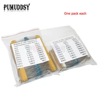 600pcs/set 30 Kinds 1/4W Resistance 1% Metal Film Resistor Pack Assorted Kit 1K 10K 100K 220ohm 1M Resistors 300pcs/set 3
